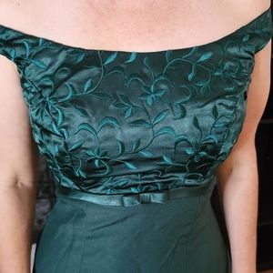 Mori Lee Green Embroidered Dress, Size 14